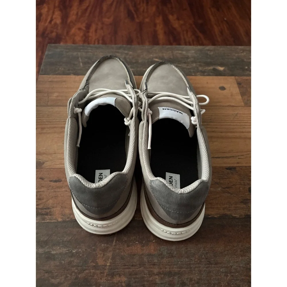 Madden by Steve Madden Mens Grey Brown Boat Shoe Sneaker Ortholite Size‎ 12